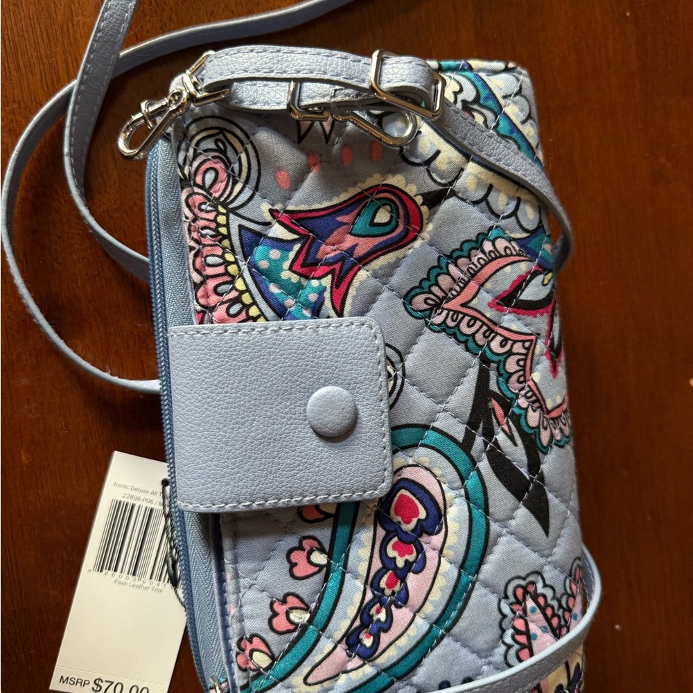 Vera Bradley Blue Crossbody Bag with Artistic Design
